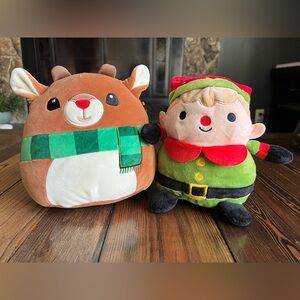 SQUISHMALLOW • licensed Rudolph the Red-nosed Reindeer plush and generic elf